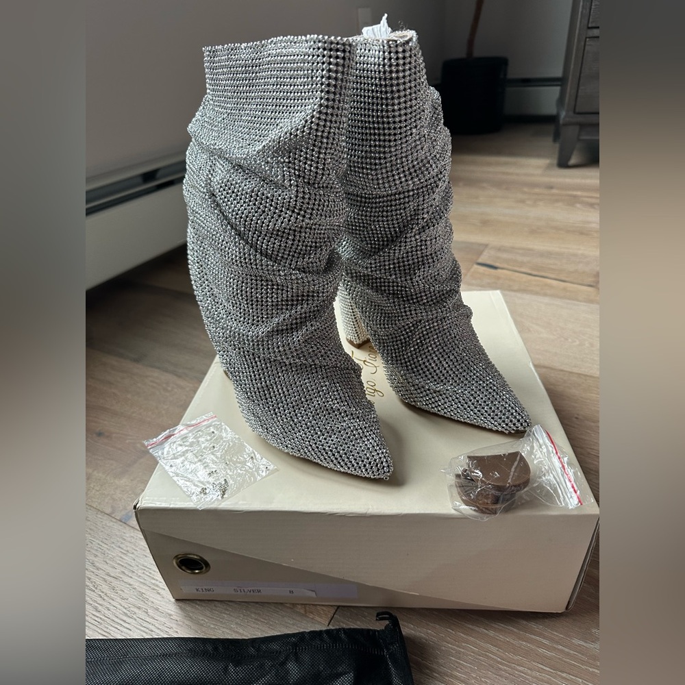 Silver Rhinestone Boots - Picture 2 of 8